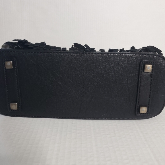 Simply Noelle Leather Fringed Shoulder Bag Black Conceal Weapon Pouch Boho Chic - Picture 12 of 15